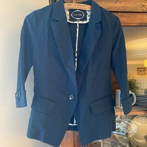 Love Tree Navy Blue Linen Blazer